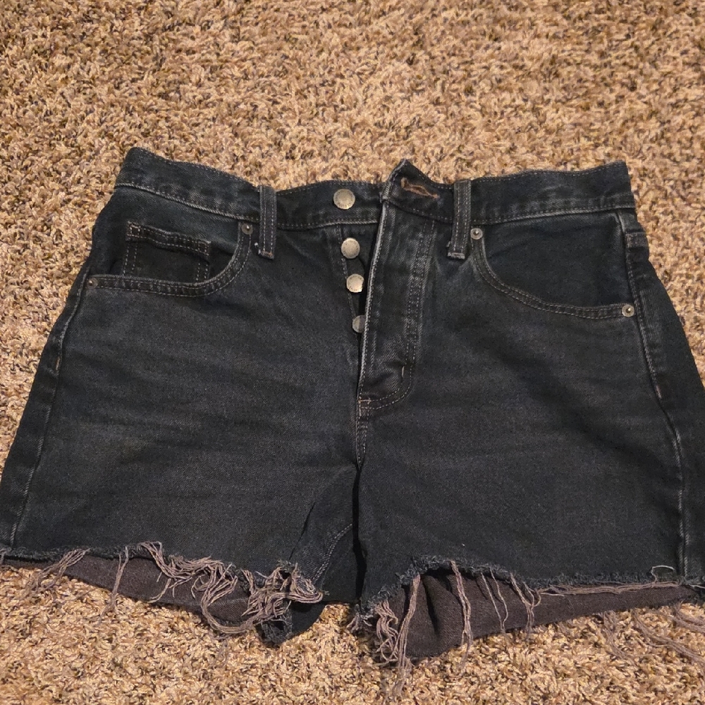 Universal Thread Dark Jean Shorts with Frayed Hem